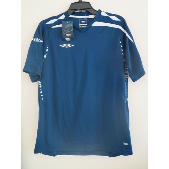 Umbro A62753 D080 Youth L Blue White Soccer Jersey Shirt - Picture 1 of 2